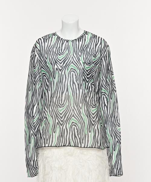 22SS FUMIE=TANAKA sheer print T-