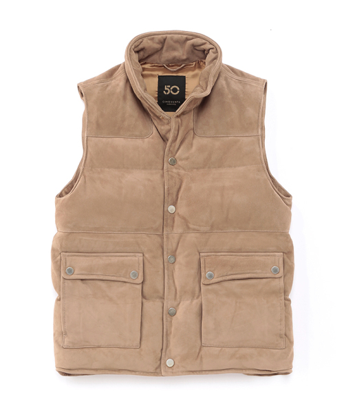 チンクワンタ　スウェードダウンベスト　ネイビー48 ダウンベスト H221/1(M23O0018)｜HANKYU MEN'S / 阪急メンズ