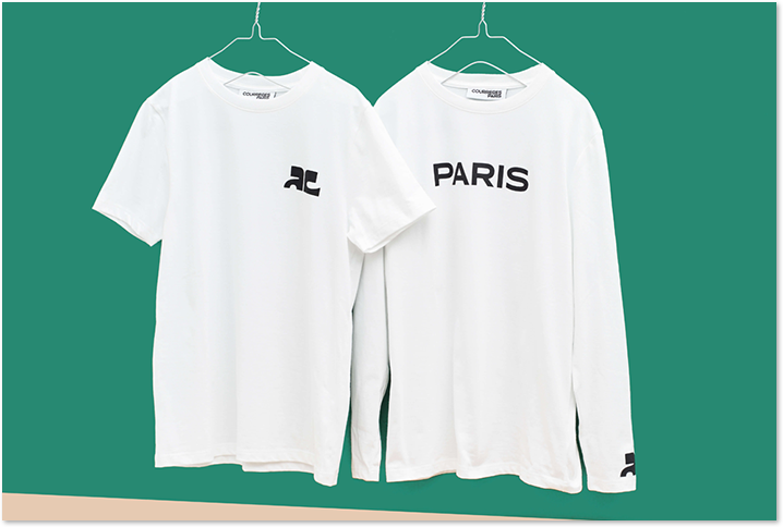 白ロゴ入り半袖Tシャツ（COURREGES） 白長袖Tシャツ（COURREGES）
