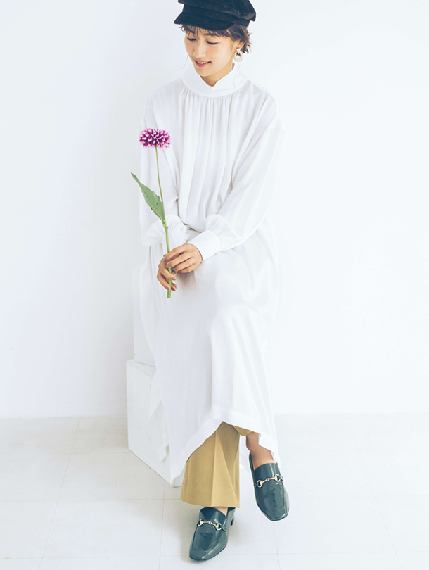 シルクドレス　（BRAHMIN） 　ワイドパンツ　（08sircus）
