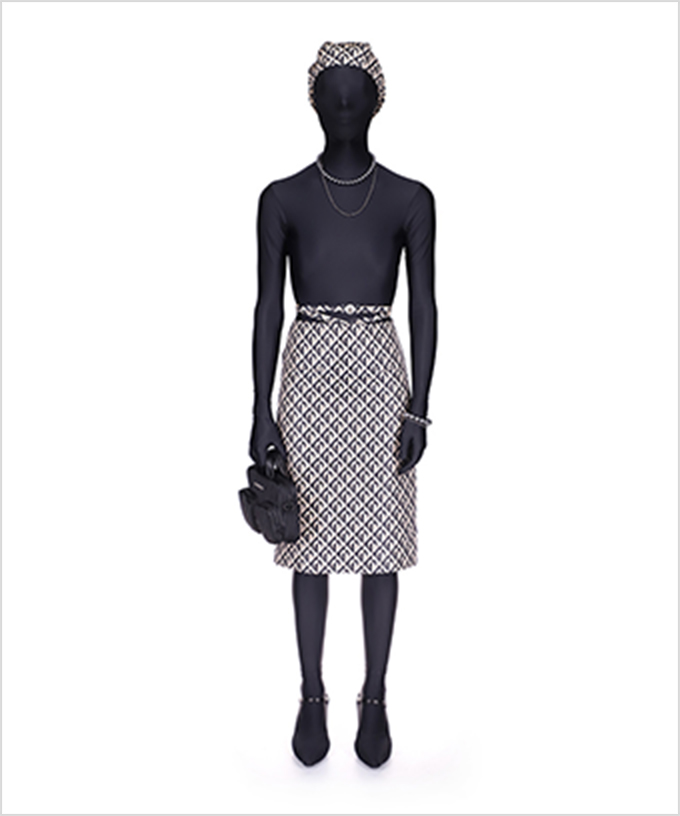 MOON LOZENGE STRAPPEDWAIST SKIRT