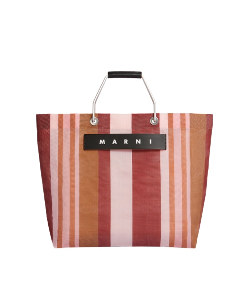 百貨店購入 MARNI マルニ フラワーカフェ ストライプ バッグ マルチカラー
