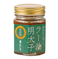 辛子高菜と辛子明太子をラー油に漬けたご飯のおとも
「九州丸一食品」
ラー油明太子〈高菜味〉（90g）