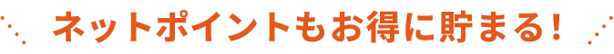ネットポイントもお得に貯まる！