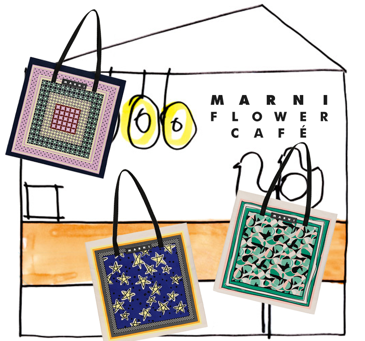 MARNI FLOWER CAFE BANDANA TOTE（マルニフラワーカフェ バンダナ 