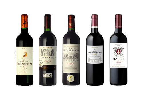 飲み頃ボルドー・メドック赤ワイン5本セット