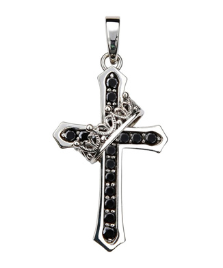 CROSS with CROWN/STONE Pendant