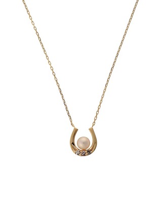 馬蹄ネックレス(YG/パール)