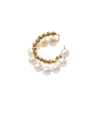 トキメキカラーカフス K10YG 淡水パールカフス