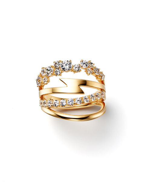 JUSTINDAVIS NIGHT FLASH Ring ゴールドフィニッシュ×クリア 11号 JUSTINDAVIS NIGHT FLASH Ring ゴールドフィニッシュ×クリア 11号