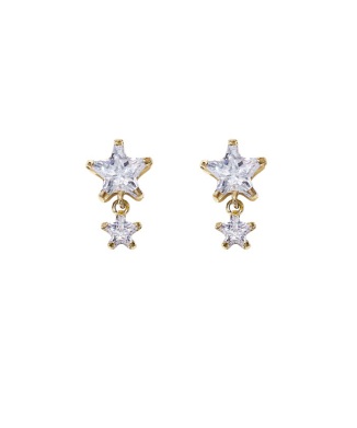 K10YGスター＆スター ペアピアス