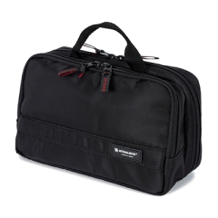 シンプル＆ベーシック 大きめサイズのスロープシェイプ・ポーチ(4WP-BS120)(BLK)