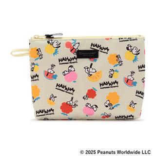 ハピネスピーナッツ ループ付き薄マチポーチ・ラージ(5OP-US972 YEL)(YEL)