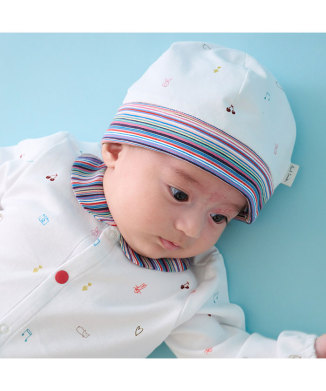 ドゥードゥル柄リバーシブルワッチキャップ