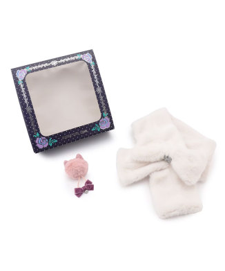 【ホリデーGIFTBOX付】マフラー＋ヘアゴム