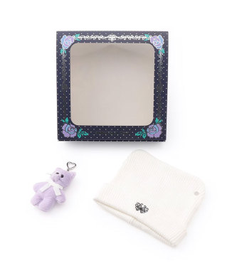 【GIFTBOX付】ニット帽＋猫チャームSET