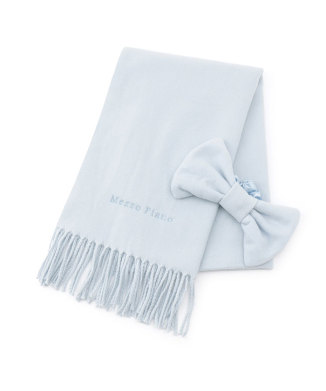 リボンシュシュ付きマフラー