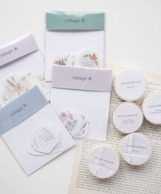 【nunumoon original】nunumoon original 新作シールと定番マステのコラージュ素材セット