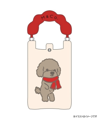 [11月下旬以降お届け予定]M＆Co. ニットスマホポシェット(トイプードルベージュ)