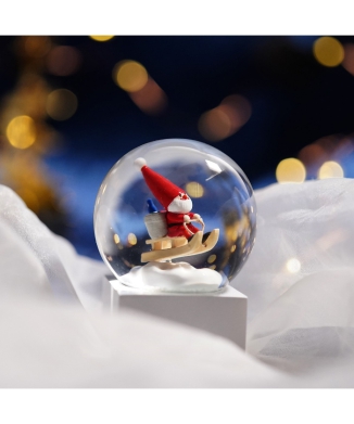 [11月下旬以降お届け予定]NORDIKA nisse スノードーム ミニ(そりに乗ったサンタ)