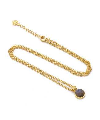 ラウンドセットジェムストーンネックレス