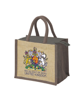 ジュートバッグ 英国王室紋章柄
