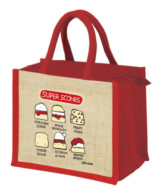 ジュートバッグ スコーン柄