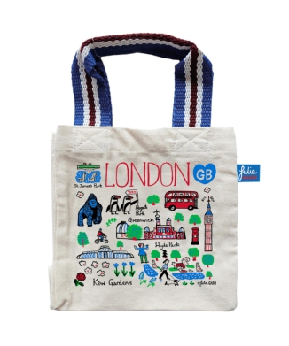 ショッピングバッグ LONDON柄 グリーン