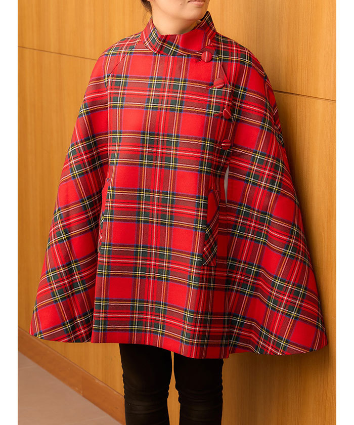 マント グレンチェック タータン柄の服 ポンチョ ストール チェック