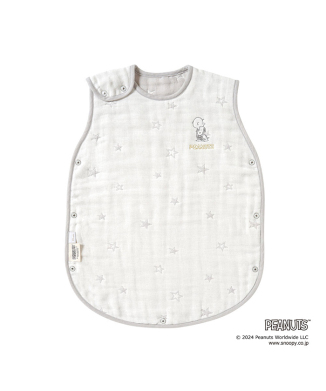 【10mois(snoopy)】PEANUTS ふくふくガーゼ スリーパー ベビーサイズ グレー