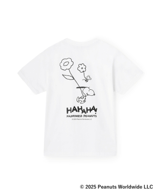 [9月中旬お届け予定]Tシャツ　スヌーピー＆ウッドストック（ビッグフラワー）