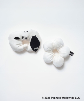 【heyep(snoopy)】SNOOPY＆FLOWERSilk Scrunchie-2 Piece Set(袋付)