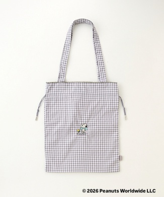 [10月上旬頃お届け予定]ドローイングバッグ gingham check Cloud Gray Mサイズ