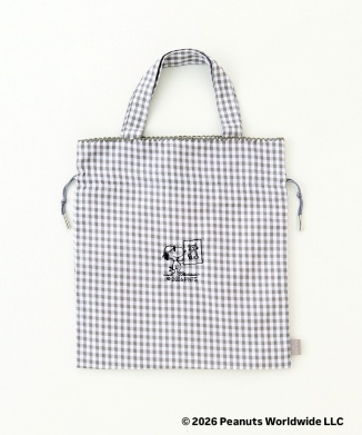[10月上旬頃お届け予定]ドローイングバッグ gingham check Cloud Gray Sサイズ