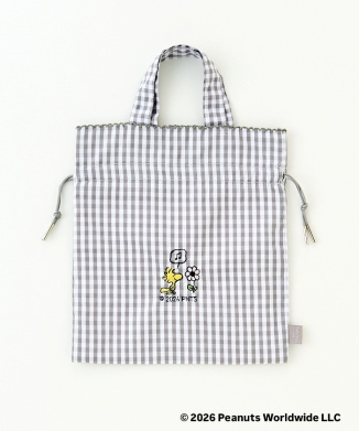[10月上旬頃お届け予定]ドローイングバッグ gingham check Cloud Gray Miniサイズ
