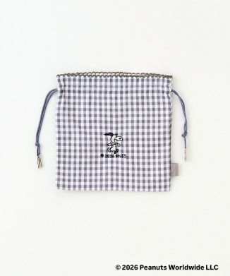 [10月上旬頃お届け予定]ドローイングバッグ gingham check Cloud Gray miniminiサイズ