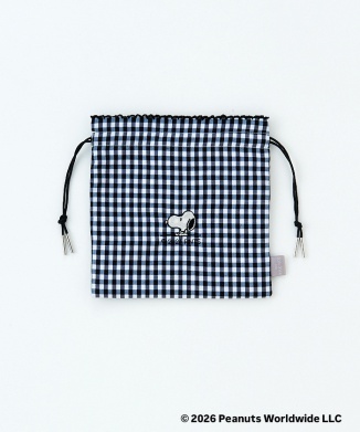 [10月上旬頃お届け予定]ドローイングバッグ gingham check Black miniminiサイズ