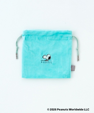 [10月上旬頃お届け予定]ドローイングバッグ Terry towel アクアブルー minimini