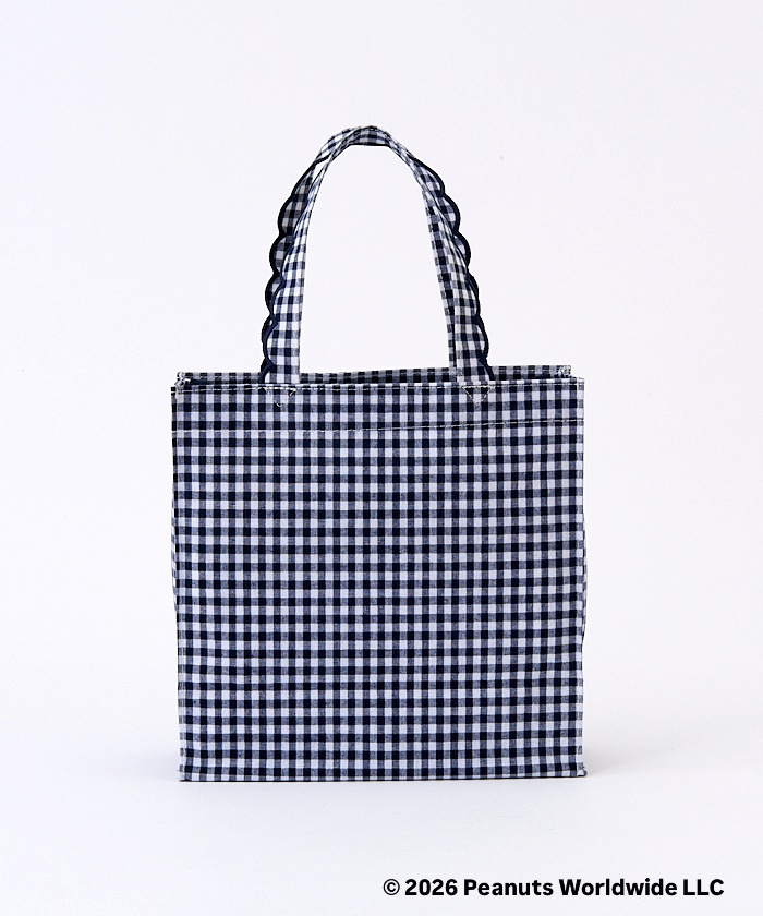 10月上旬頃お届け予定]Fleur tote(square small)gingham check navy