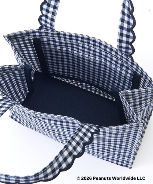 10月上旬頃お届け予定]Fleur tote(square small)gingham check navy