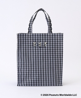 10月上旬頃お届け予定]Fleur tote(square small)gingham check navy