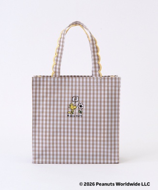[10月上旬頃お届け予定]Fleur tote(square small)gingham check beige×yellow