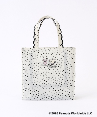[10月上旬頃お届け予定]Fleur tote(square small)Dot White