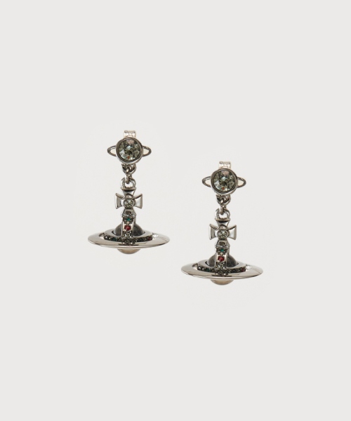 VivienneWestwood NEW PETITE ORB EARRINGS GUNMETAL 00