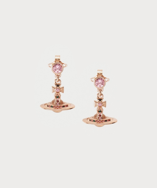 VivienneWestwood NEW PETITE ORB EARRINGS PINK GOLD 00