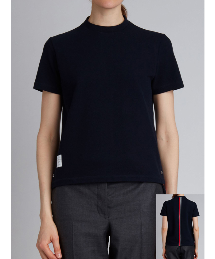 THOM BROWNE RWB ストライプ クルーネック T シャツ Thom Browne RWB Stripe Cotton T-shirt | White | FARFETCH