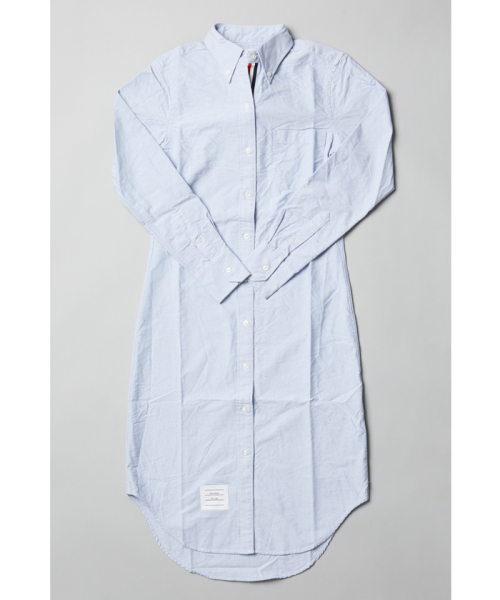 THOMBROWNE. NEWYORK 【THOM BROWNE】クラシックボタンダウン ニーレングス シャツドレス BLUE 36 THOMBROWNE. NEWYORK 【THOM BROWNE】クラシックボタンダウン ニーレングス シャツドレス BLUE 36