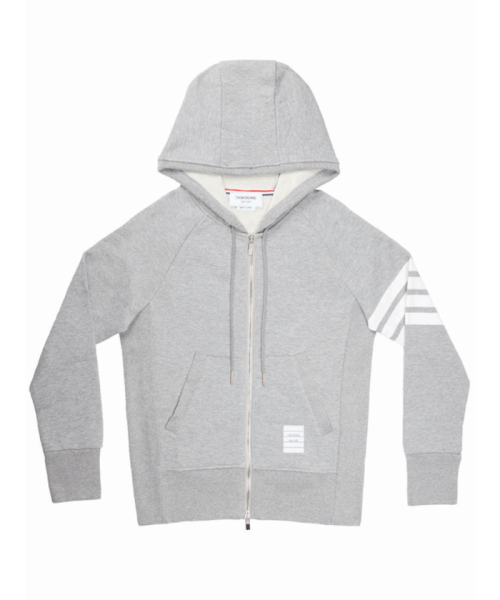 THOMBROWNE. NEWYORK 【THOM BROWNE】4BAR クラシックジップアップフーディー LIGHT GRAY 42 THOMBROWNE. NEWYORK 【THOM BROWNE】4BAR クラシックジップアップフーディー LIGHT GRAY 42