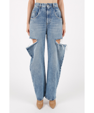 デニムジーンズスラッシュディテール