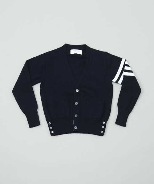 THOMBROWNE. NEWYORK(children) ネイビー カシミヤ 4BAR Vネック カーディガン 415 10(140cm) THOMBROWNE. NEWYORK(children) ネイビー カシミヤ 4BAR Vネック カーディガン 415 10(140cm)